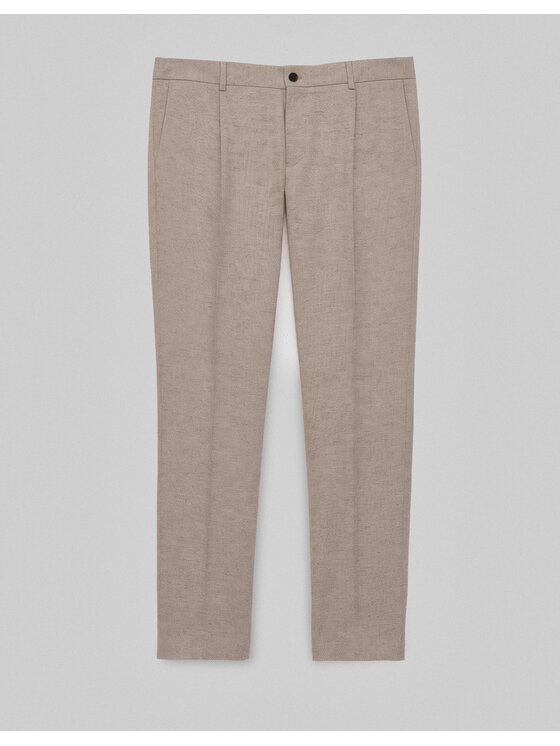 Borgio Borgio Spodnie garniturowe Lago_br Brązowy Slim Fit