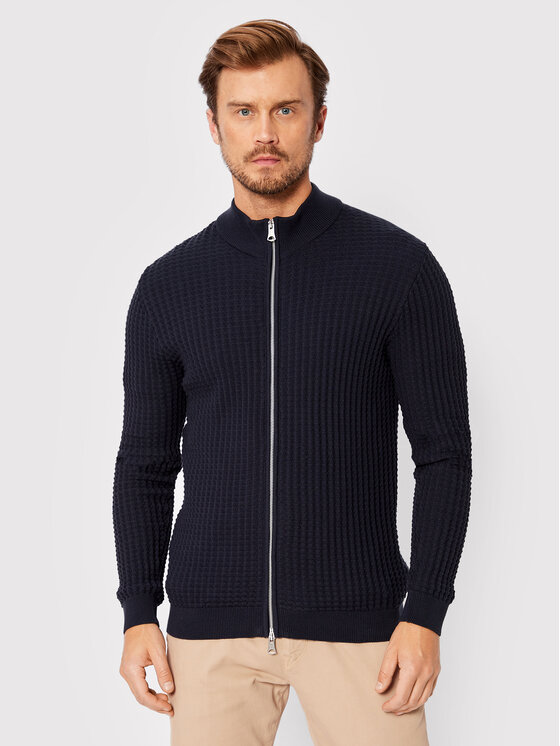 Cardigan Cardo 30205068 Blu scuro Slim Fit