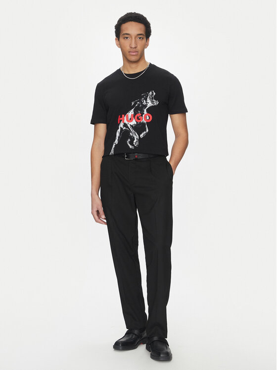 HUGO Hugo Тишърт Deyladec 50530607 Черен Oversize