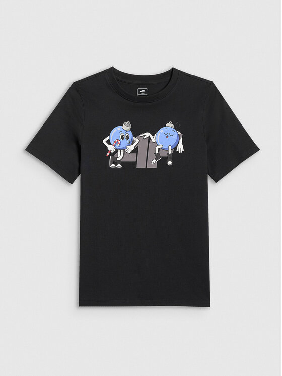 4F 4F T-Shirt CHRISTMAS DROP Czarny Regular Fit