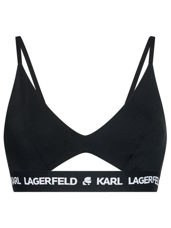 KARL LAGERFELD KARL LAGERFELD Grudnjak brallete Peephole Logo 211W2101 Crna