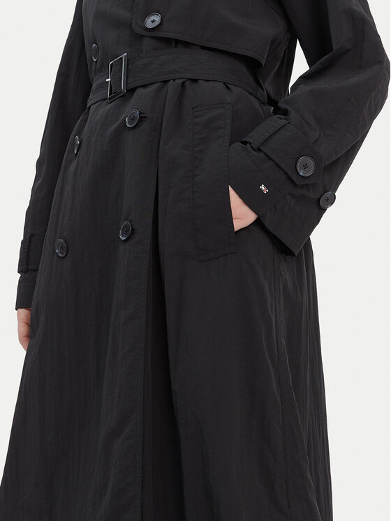 Tommy Hilfiger Tommy Hilfiger Trencz WW0WW45632 Czarny Oversize