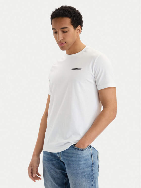 Calvin Klein Calvin Klein T-Shirt SS 30s EU LV04LG810G Biały Slim Fit