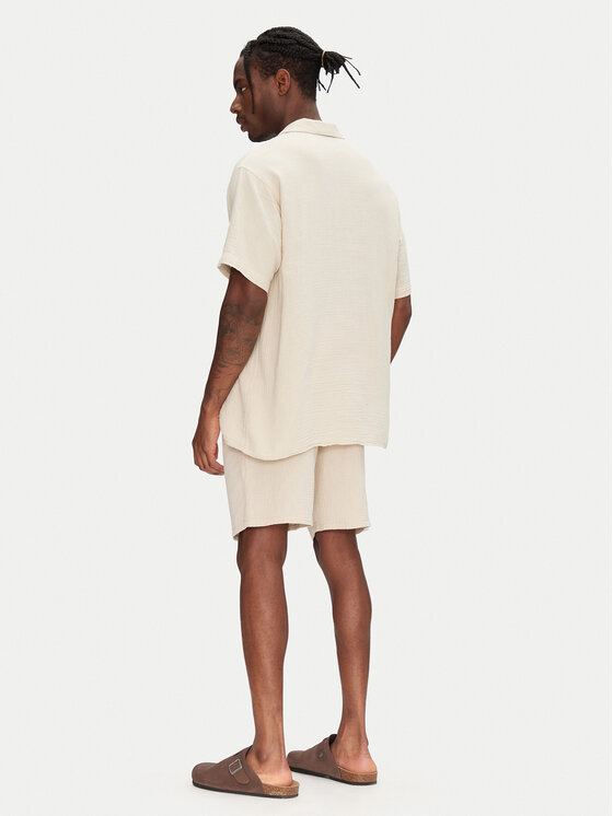Jack&Jones Jack&Jones Σετ πουκάμισο και σορτς υφασμάτινα Easter 12281255 Μπεζ Relaxed Fit