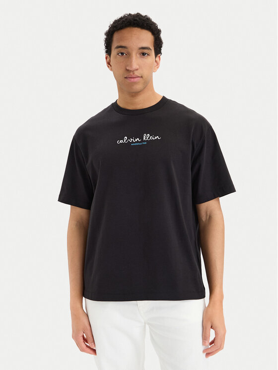 Calvin Klein Jeans Calvin Klein Jeans Tričko SS 16s CK TRVL LV04RG816G Čierna Regular Fit