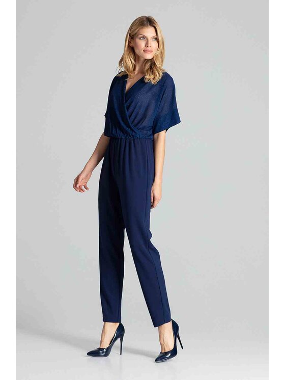 FIGL FIGLFIGL Jumpsuit M684 Blu Regular Fit
