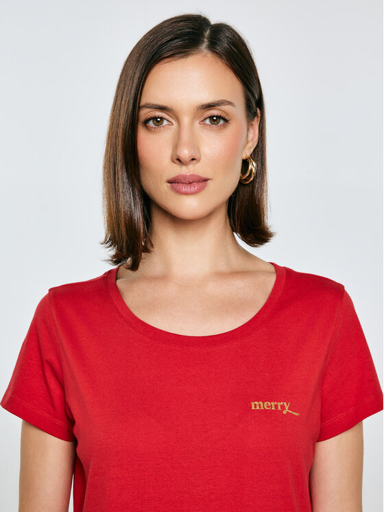 BIG STAR BIG STAR T-Shirt MERRA Czerwony Basic Fit