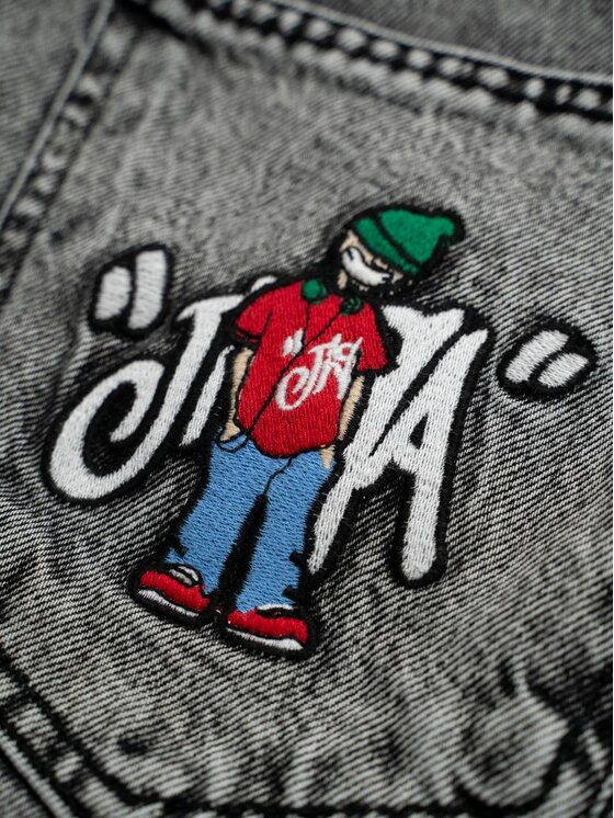 Jigga Wear Jigga Wear Jeansy Szerokie luźne spray 130754 Szary Baggy Fit