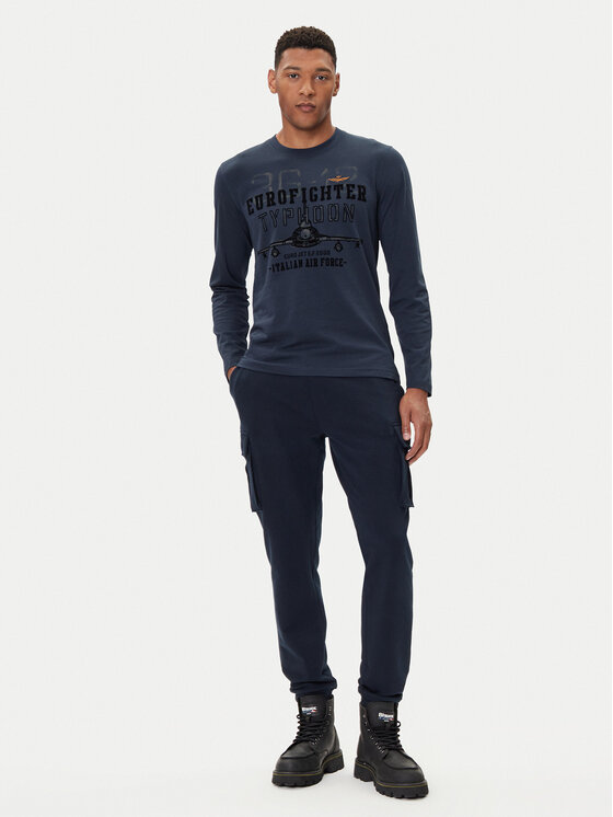 Aeronautica Militare Aeronautica Militare Spodnie dresowe 252PF1010UF00662 Granatowy Regular Fit