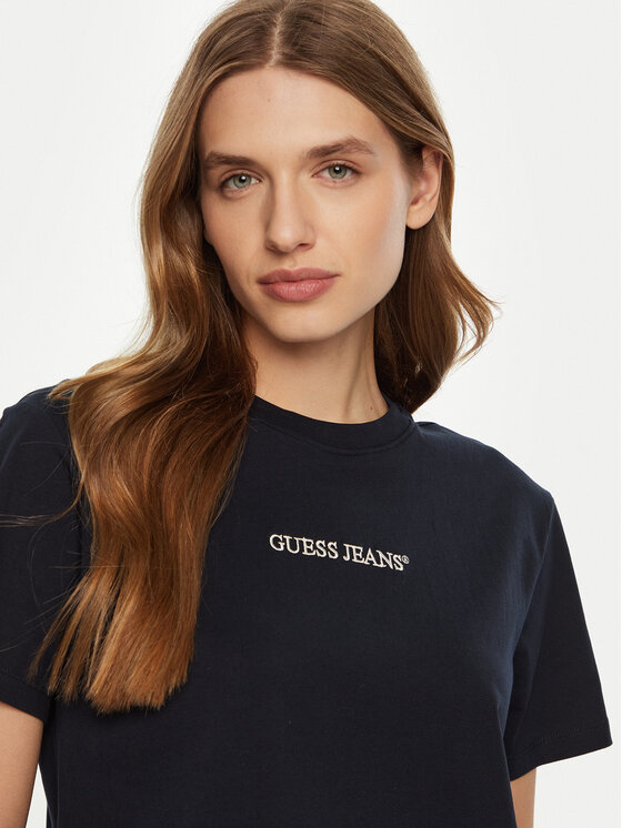 Guess Jeans Guess Jeans Marškinėliai W5RI42 K8HM0 Tamsiai mėlyna Regular Fit