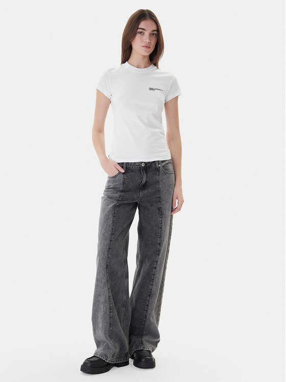 Karl Lagerfeld Jeans Karl Lagerfeld Jeans Тишърт A1W17004 Бял Slim Fit