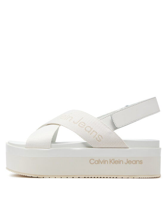 Calvin Klein Jeans Calvin Klein Jeans Sandały Flatform Sandal Sling In Mr YW0YW01362 Biały
