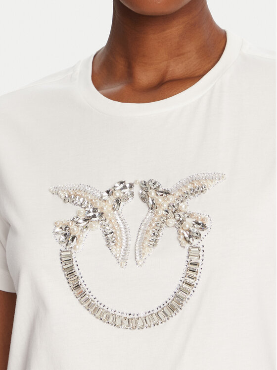 PINKO PINKO Tričko Quentin 100535 A2RN Biela Regular Fit