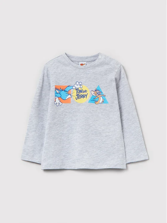 OVS Bluse TOM AND JERRY 1440321 Grau Regular Fit
