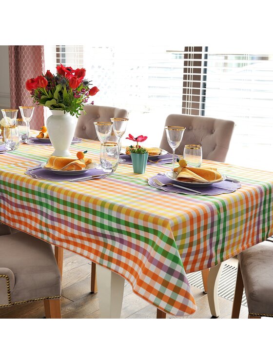 Roseberry Home Roseberry Home Bieżnik Rainbow Gingham Kolorowy