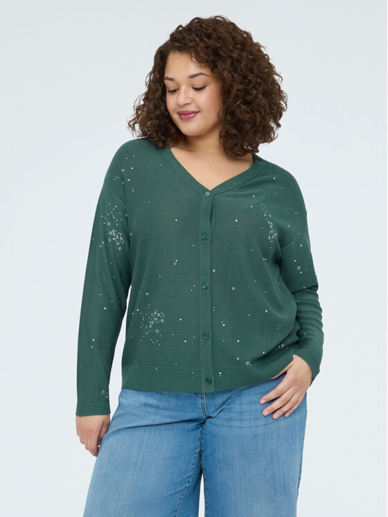 Fiorella Rubino Fiorella Rubino Kardigan M214L008492N035 Zielony A-Line Fit