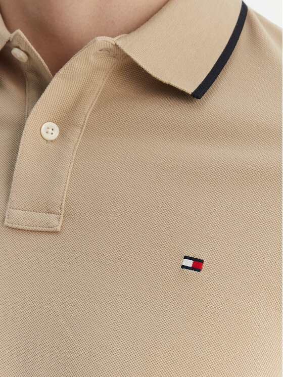Tommy Hilfiger Tommy Hilfiger Polo Pique MW0MW42749 Beżowy Regular Fit