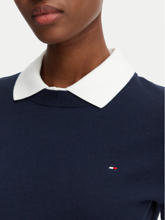Tommy Hilfiger Tommy Hilfiger Džemper Cable Fine WW0WW44984 Tamnoplava Regular Fit