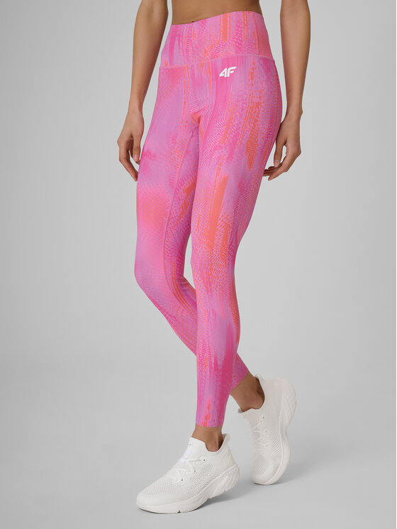 4F 4F Legginsy ACTIVE BY NATURE Czerwony Slim Fit