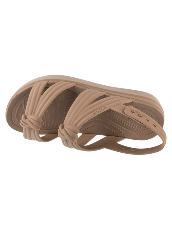 Crocs Crocs Sandały Brooklyn Knot Low Wedge Sandal Brązowy