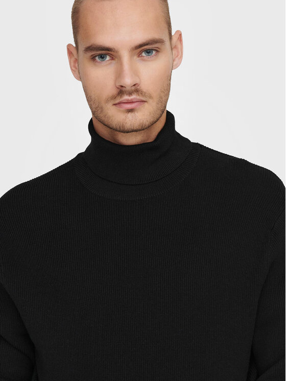 Only & Sons Only & Sons Rollkragenpullover Phil 22023202 Schwarz Regular Fit