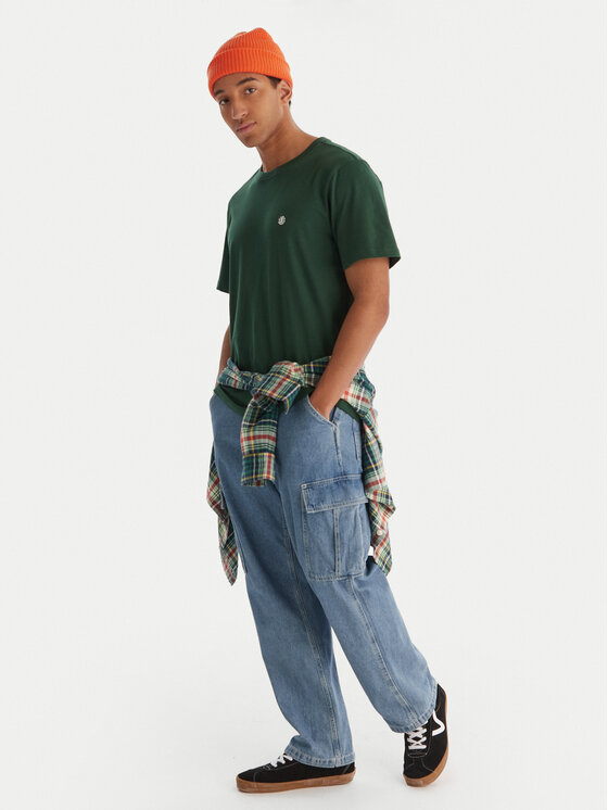 Element Element Majica Icon Embroidery ELYKT00168 Zelena Regular Fit