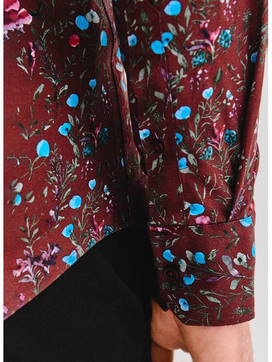 Pako Lorente Pako Lorente Koszula P25WF-1X-046 Bordowy Slim Fit