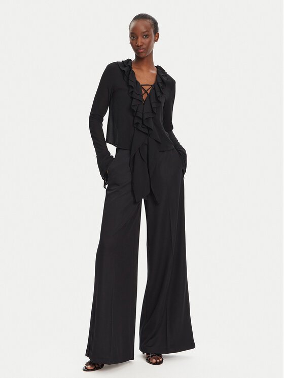Eleh Eleh Blúz ESS250026 Fekete Regular Fit