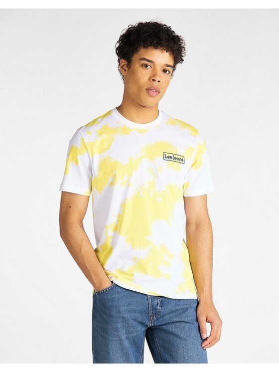 Lee Lee T-shirt TIE DYE TEE Bianco Regular Fit