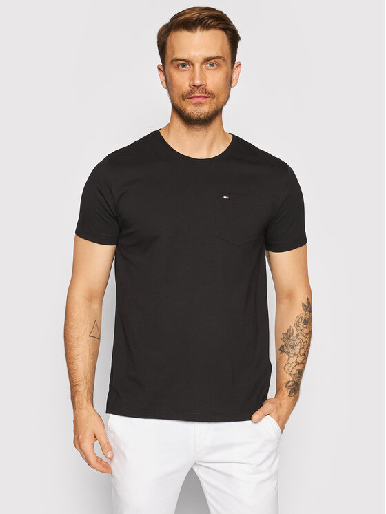 Tommy Hilfiger Tommy Hilfiger T-Shirt Classic Pocket MW0MW19230 Czarny Regular Fit