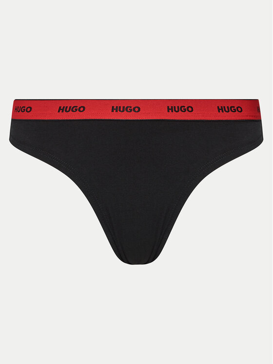 HUGO Hugo Sada 3 kusů string kalhotek 50480150 Černá