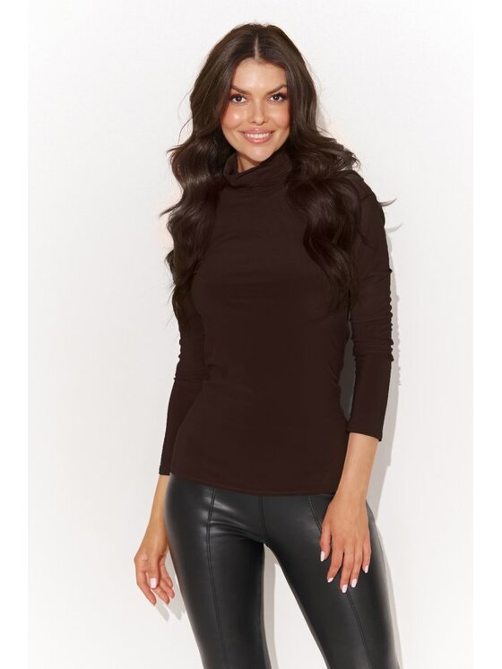 Numinou Numinou Bluzka NU460 Brązowy Classic Fit
