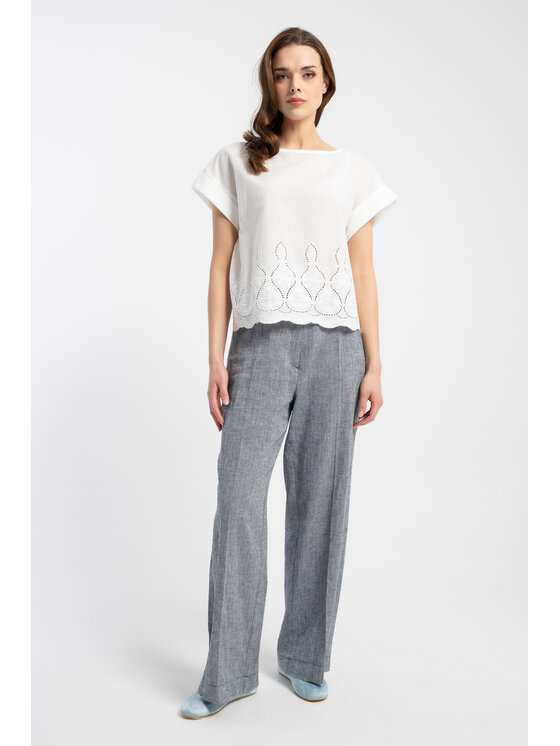 CLICK CLICK Blúzka 10-6883 Biela Loose Fit