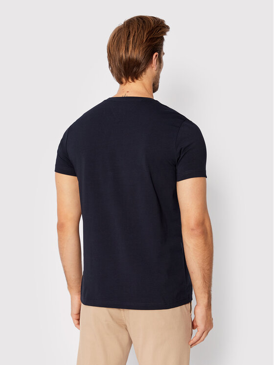 Tommy Hilfiger Tommy Hilfiger T-krekls Core Stretch MW0MW27539 Tumši zils Slim Fit