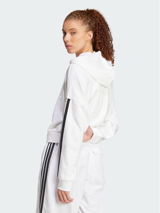 adidas adidas Bluza French Terry Biały Loose Fit