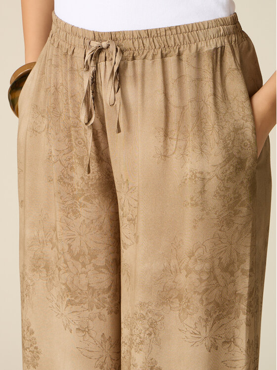 Oltre Oltre Spodnie materiałowe P017J002674N0Z5 Brązowy Baggy Fit