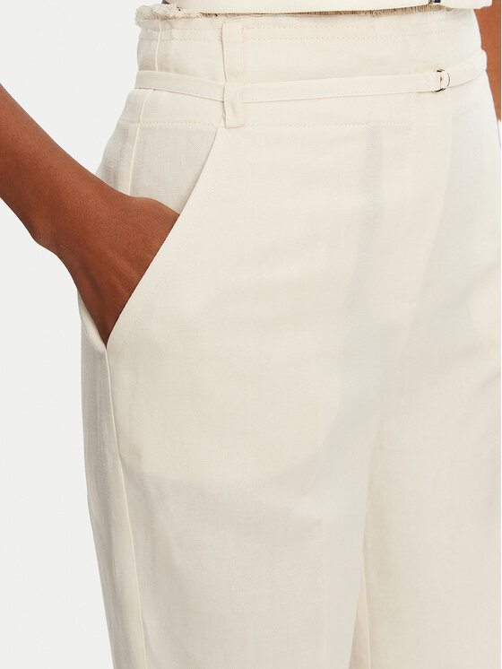 Patrizia Pepe Patrizia Pepe Kalhoty z materiálu 2P1659 A052 B823 Écru Regular Fit
