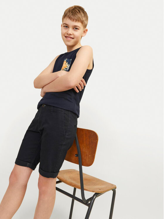 Jack&Jones Junior Jack&Jones Junior Kratke hlače iz tkanine David 12254241 Črna Regular Fit