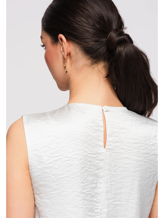 Ombre Ombre Bluzka OW-TS-E0004 Biały Regular Fit