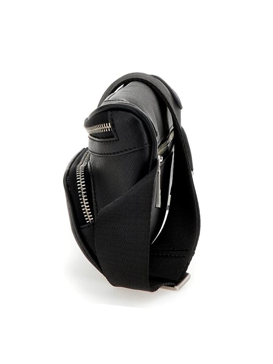 Guess Guess torba za okoli pasu Certosa Saffiano Smart Mini Bags HMECSA P3332 Črna