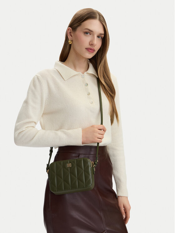 Calvin Klein Geantă Quilted Double Zip Camera Bag LV04F3328G Verde închis