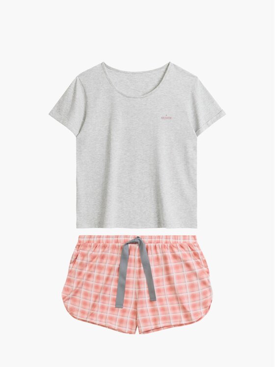Atlantic Atlantic Piżama Kratka Szary Regular Fit
