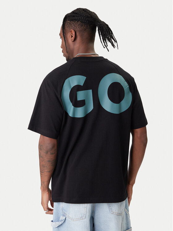 HUGO HUGO T-shirt Nalftee 50552485 Crna Loose Fit