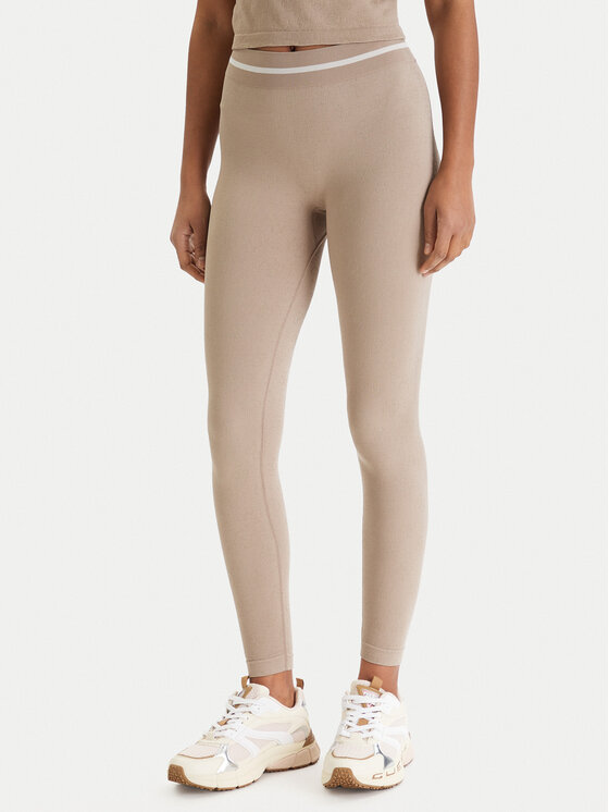 Guess Colanți V6RB05 Z4692 Bej Slim Fit