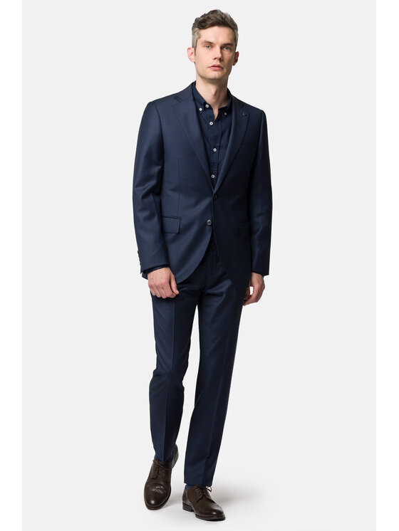 Lancerto Lancerto Garnitur Acapulco GA073123000012 Granatowy Slim Fit