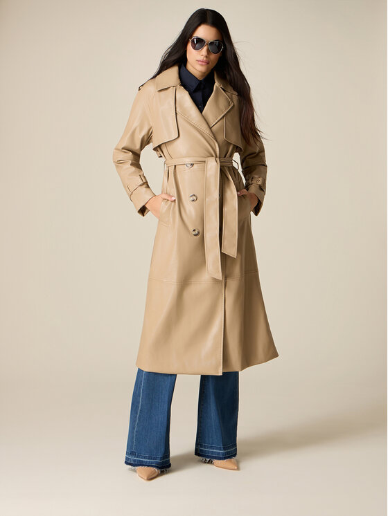 Oltre Oltre Giacca in similpelle 0002J000148N013 Crema Slim Fit