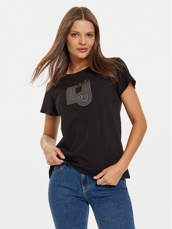 Liu Jo Liu Jo T-shirt TF4209 J6040 Crna Regular Fit