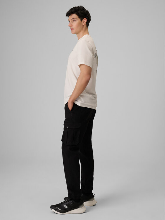 4F 4F Spodnie materiałowe ESSENTIAL Szary ciemny Regular Fit