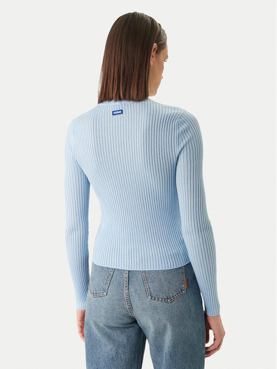 HUGO HUGO Pulover Somya_B 50554221 Svetlo modra Slim Fit