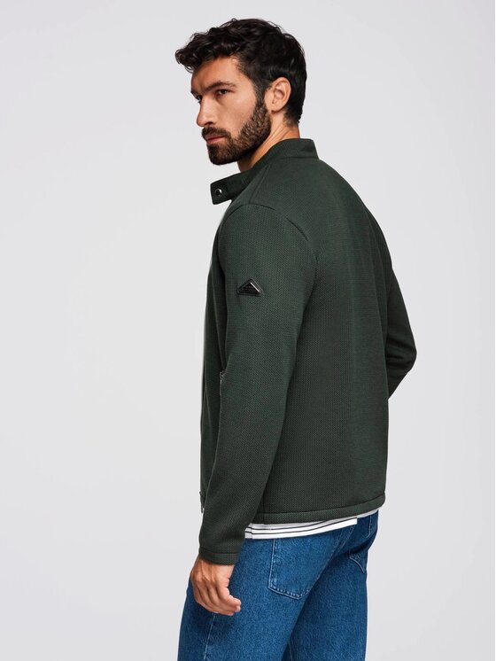 Ombre Ombre Kurtka przejściowa OM-JANP-0229 Zielony Regular Fit